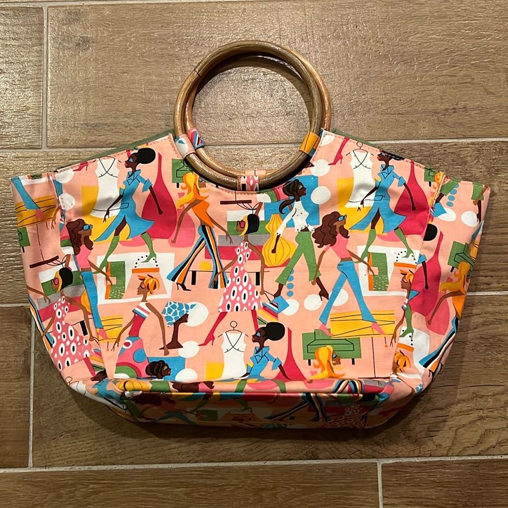 Norman Marcus colorful super babe retro styled tote